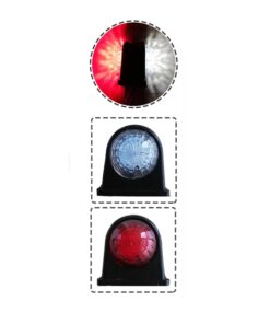 Alternative view of Super Bright Red White Clearance Side Marker Light 24V